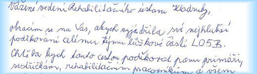 Děkovný dopis č. 001