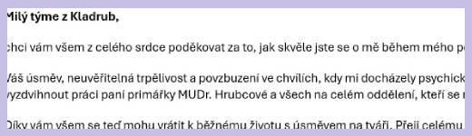 Děkovný dopis 